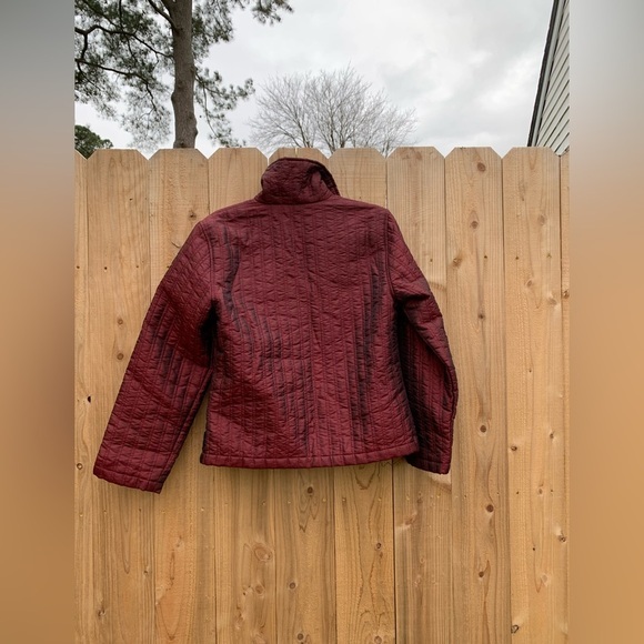 Express Burgundy Black Quilted Water Resistant Zip Front Jacket size‎ medium - Picture 6 of 8